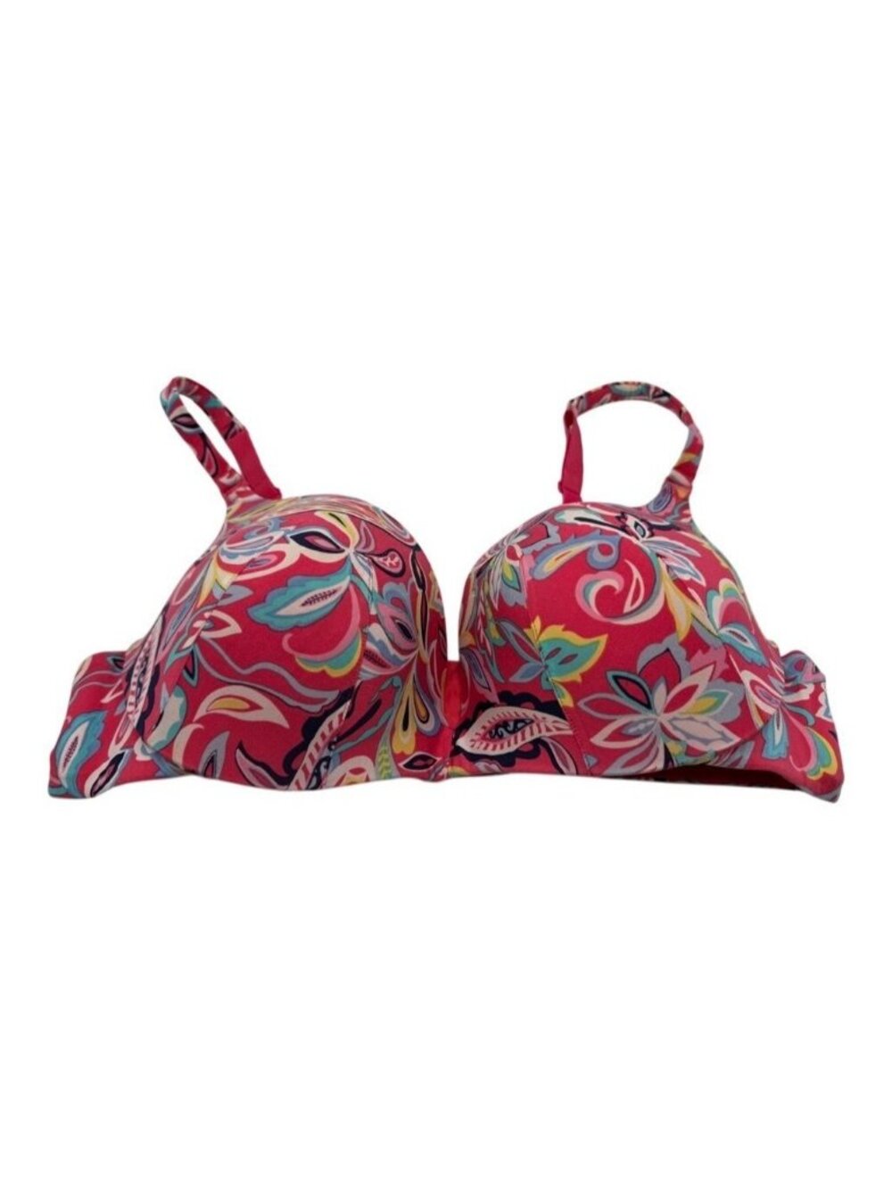 Cacique Lane Bryant Underwire Bra Paisley Floral Pink Multicolor Womens Size 42D
